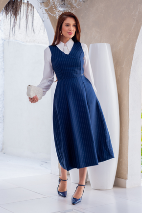Vestido Midi Vinho Gola Alta Em Malha Canelada Cereja Rosa